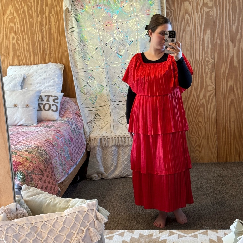 Red Tiered Maxi Dress